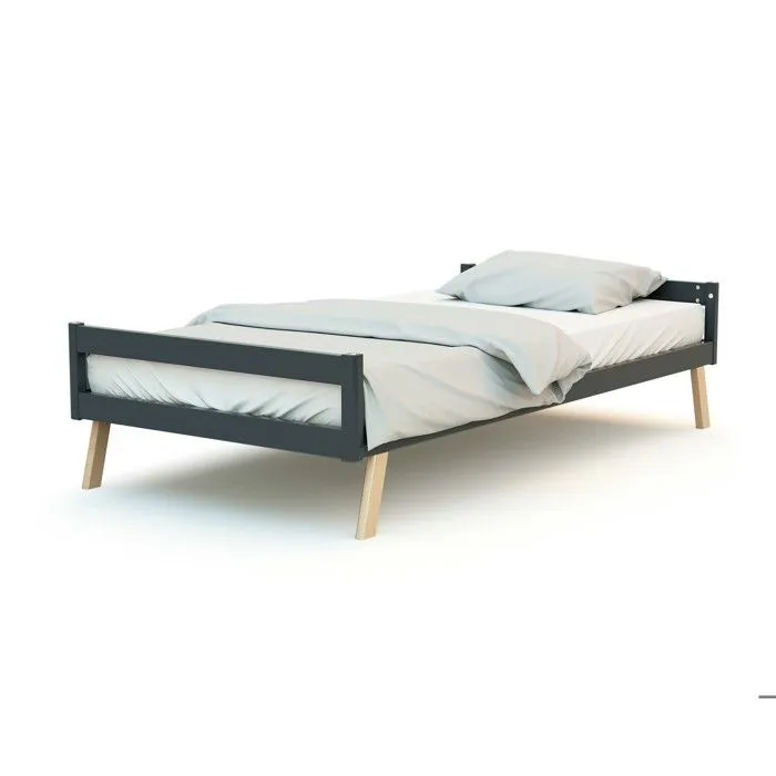 AT4 -  Lit cabane bébé évolutif CONFORT en bois  Gris Graphite et Hêtre Verni - Taille unique-4