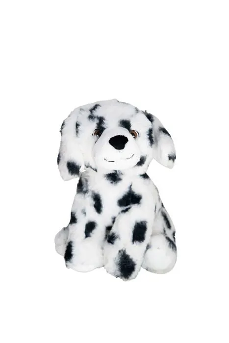 Peluche Heitmann deco - 1021692 - Peluche en Pet pour Chien Dalmatien - Blanc/Noir - 20cm - Durable - 100% recycle-0