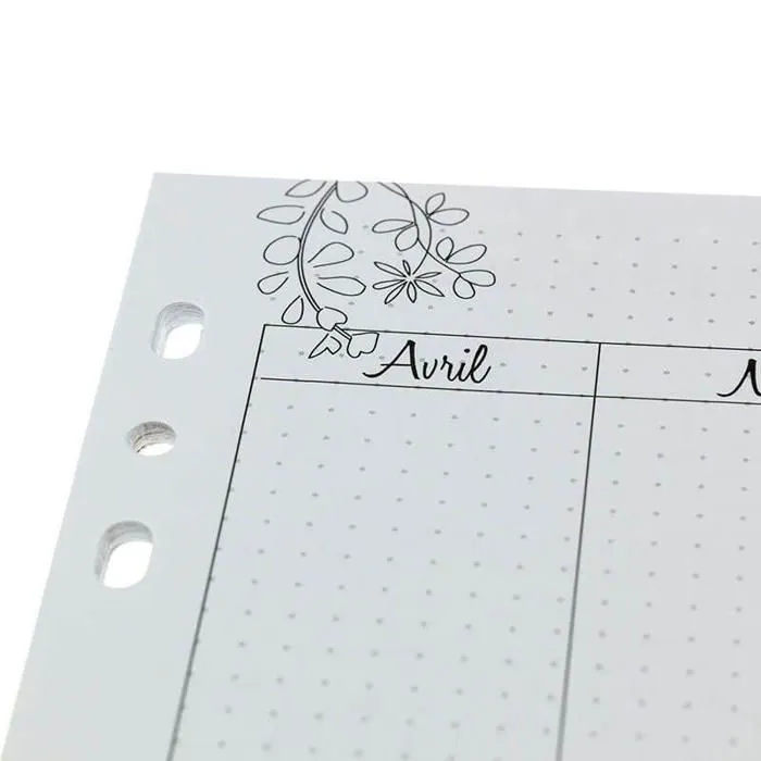 Pages pour Planner - TOGA - A5 - Multicolore - Souple - 1 mois sur 2 pages-1