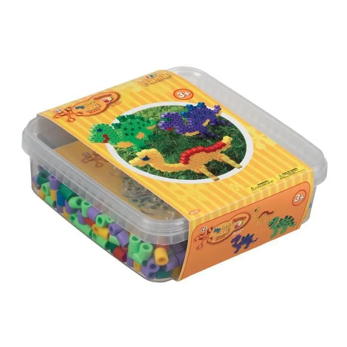 HAMA - Boite "Dinosaure" - 600 perles à repasser taille MAXI et 1 plaque - Loisirs créatifs - Dès 3 ans-0