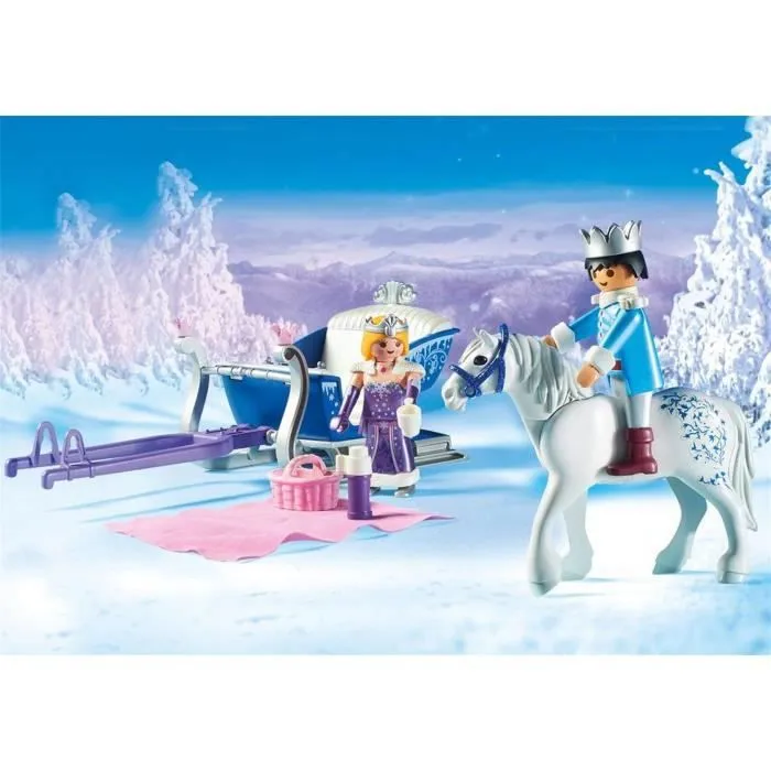 PLAYMOBIL Magic Le Palais de Cristal - Couple royal et calèche-3