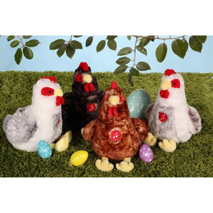 Gipsy Toys - Poule Sonore Grise & Blanche - 22 cm-3