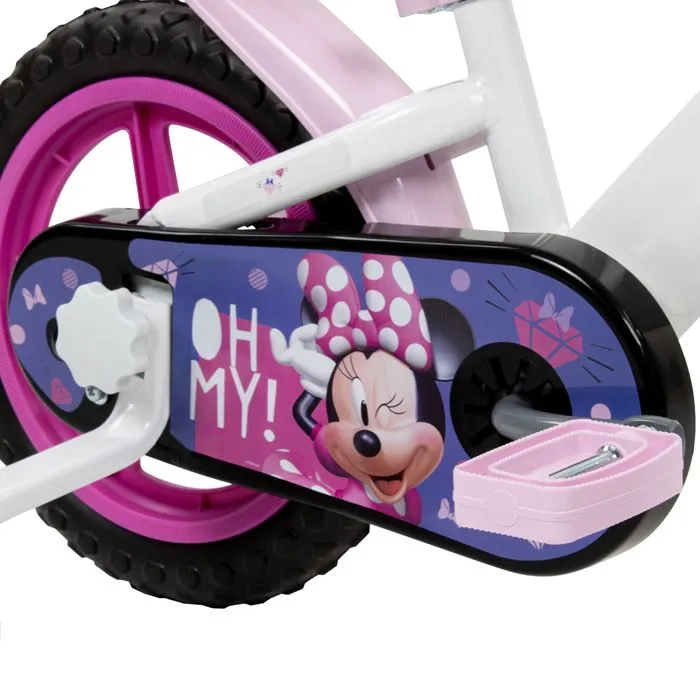 Huffy Disney Minnie Mouse Vélo Fille 12" 3-5 ans Rose & Blanc + Stabilisateurs-3