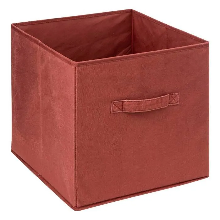 5five - panier velours 31x31cm "mix n modul" terre de sienne-0