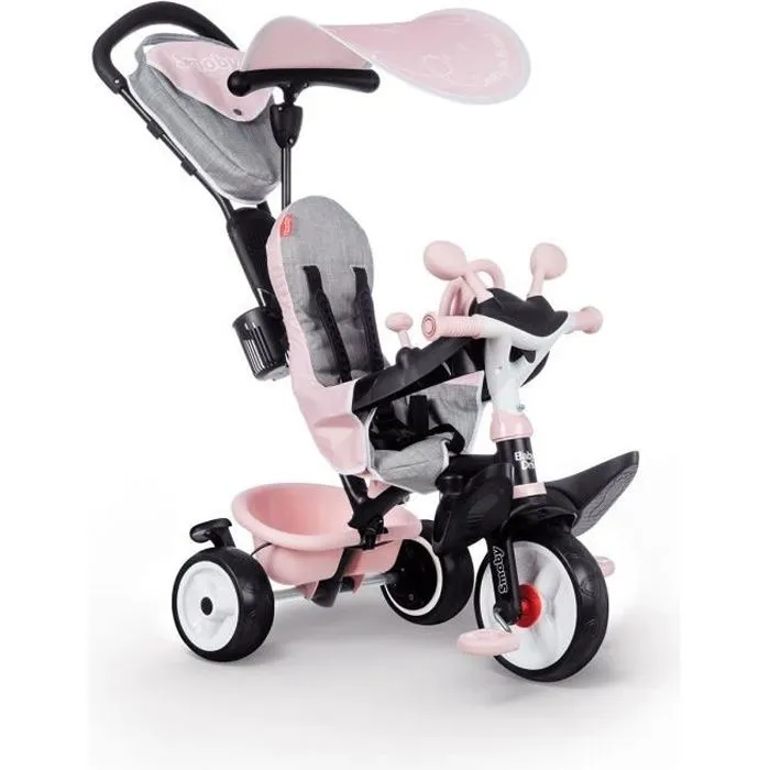 Tricycle évolutif Smoby Baby Driver Plus - Rose-0