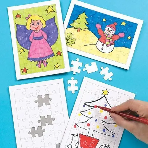 Lot de 6 Puzzles vierges à décorer - Loisirs créatifs pour enfants-1