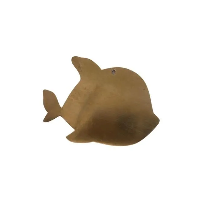 Déco murale poisson en laiton Doré 9x7 cm-0