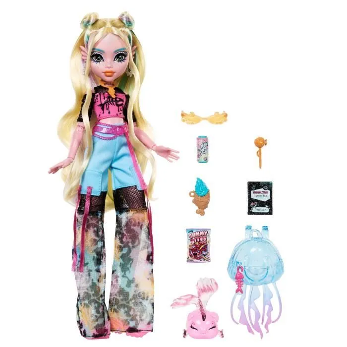 Monster High-Poupée Lagoona Blue-Poupée avec animal et accessoires HXH75-5