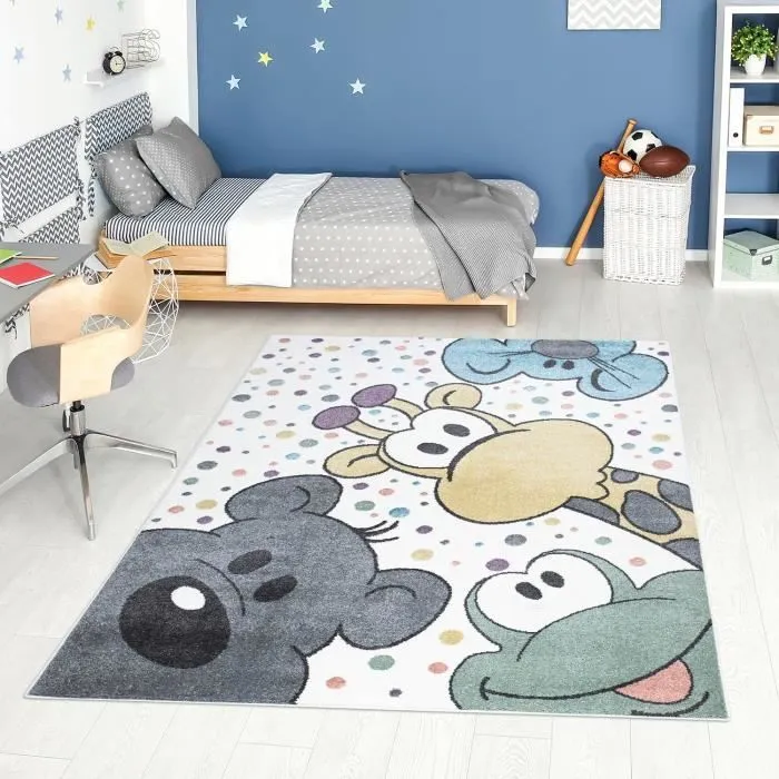 Tapis pour chambre d'enfant Animaux Drôle 190x280cm - IMAGINE - Blanc - Tapis - Intérieur - Enfant - Mixte-1