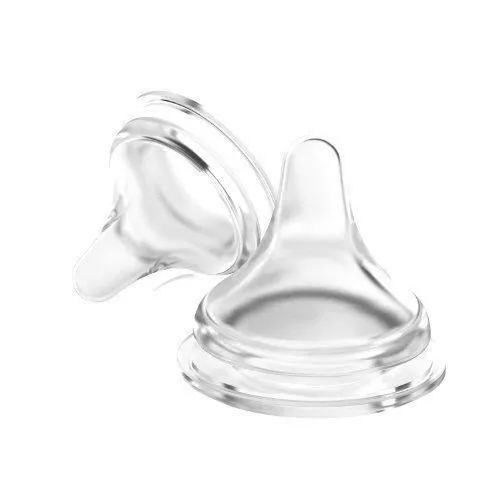 Tétines Péristaltiques en Silicone - LANSINOH - Débit Moyen - Bout Physiologique-0