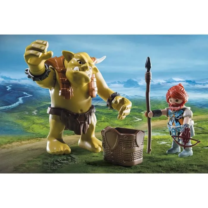 PLAYMOBIL Knights - Troll géant et soldat nain - Nouveauté 2019 - Mixte - A partir de 5 ans-2