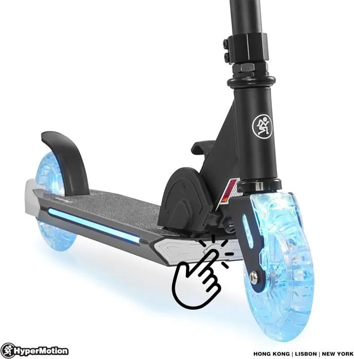 Trottinette - HyperMotion - Ice Flash - LED - Pliable - Hauteur guidon réglable 63-82 cm-4