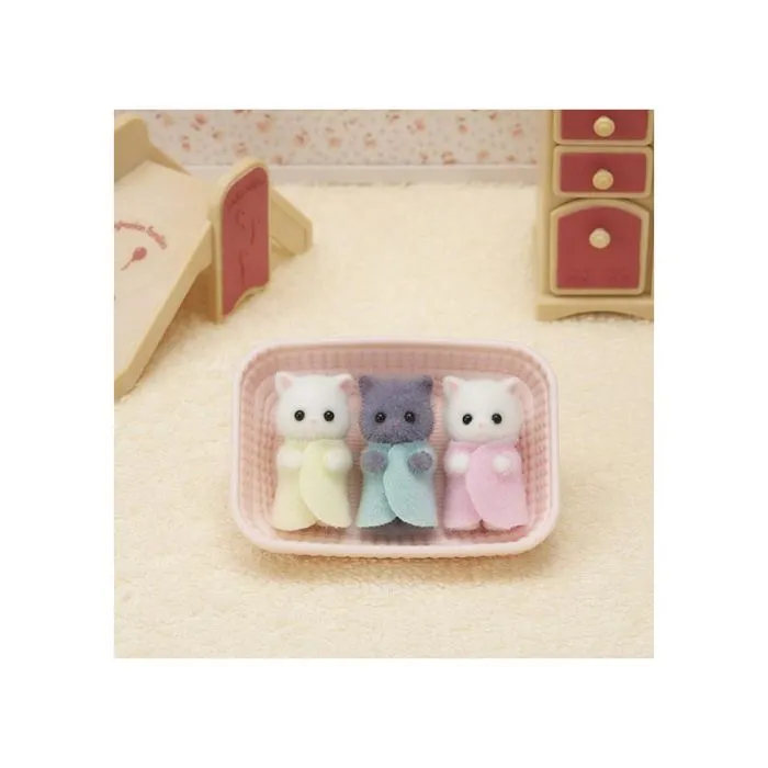 SYLVANIAN FAMILIES - Triplés chat persan - Mini-univers - Rose - Pour enfant - 3 ans et plus-4
