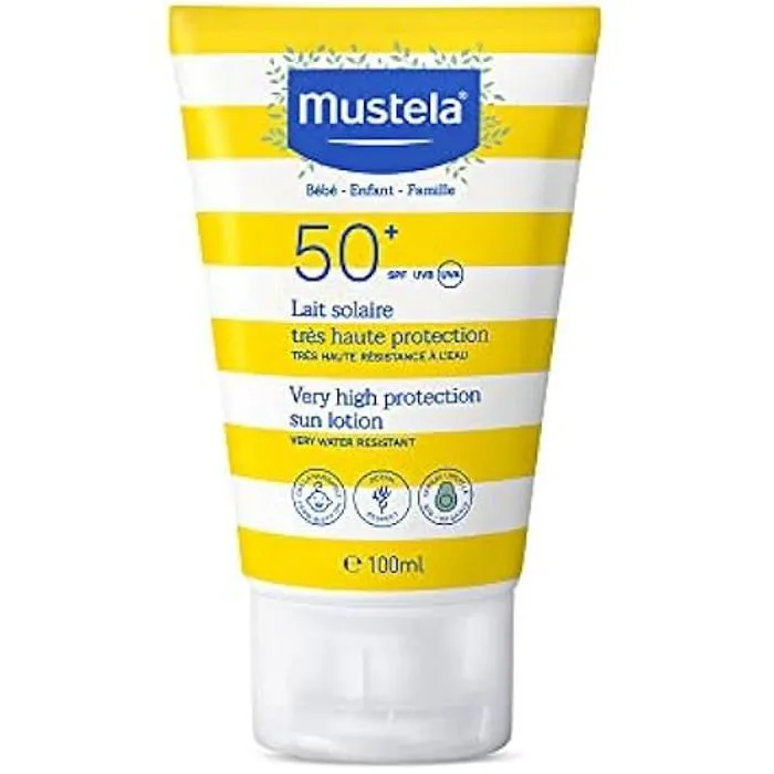 Lait Solaire - MUSTELA - SPF50+ - 100 ml - Hypoallergénique - Protection Bébé-0