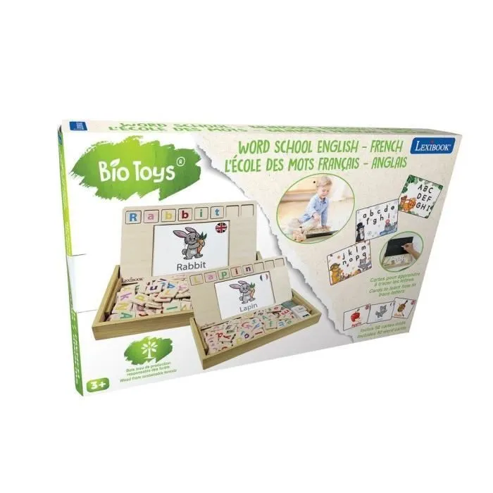 LEXIBOOK - Bio Toys - L’Ecole des mots bilingue Français / Anglais – Jeu en Bois-4