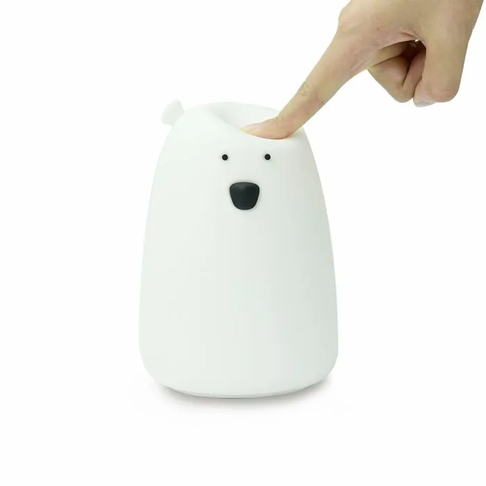 Veilleuse en silicone TD® Ours - Lumière douce pour les yeux - Blanc-3