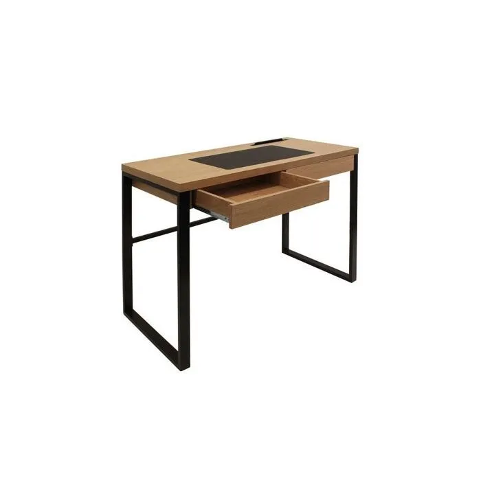 Bureau - 100 x 50,3 x 74 cm - Bois et métal noir-3