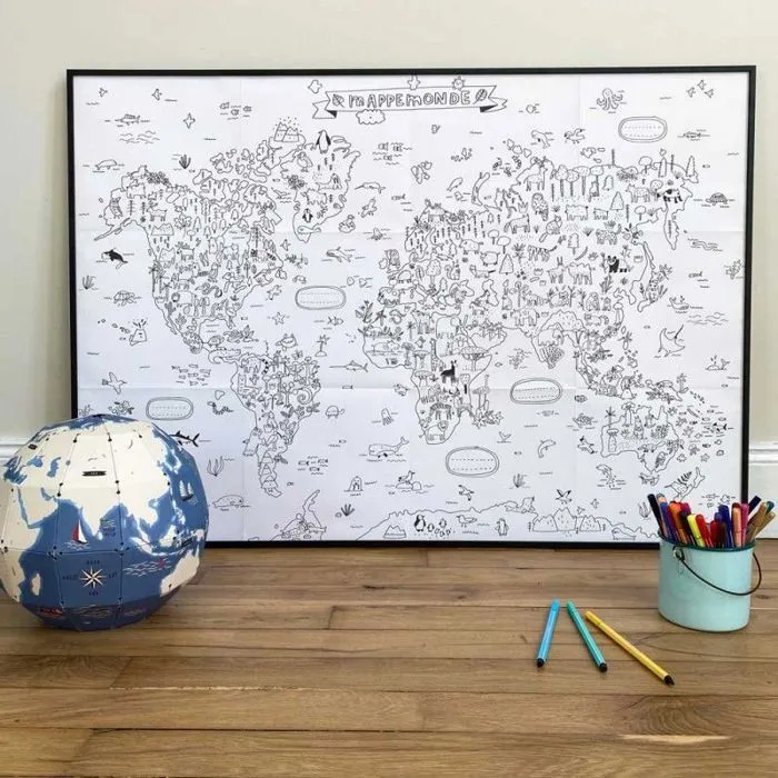 Poster à colorier - Animaux du monde-1