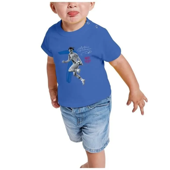 T-shirt Bébé Manche Courte Bleu Antoine Griezmann Vintage Footballeur Foot Star-1