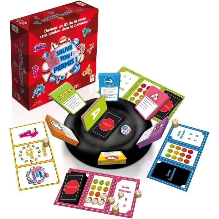 Jeu de société Sauve Ton Permis - TOPI GAMES - Rouge - Garçon et Fille-0
