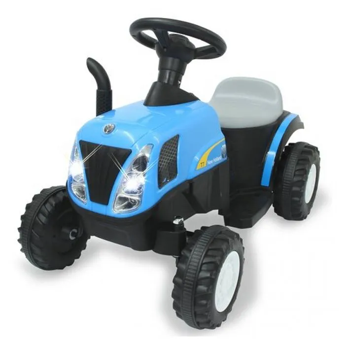 Tracteur électrique New Holland avec remorque bleue pour enfant - JAMARA-2