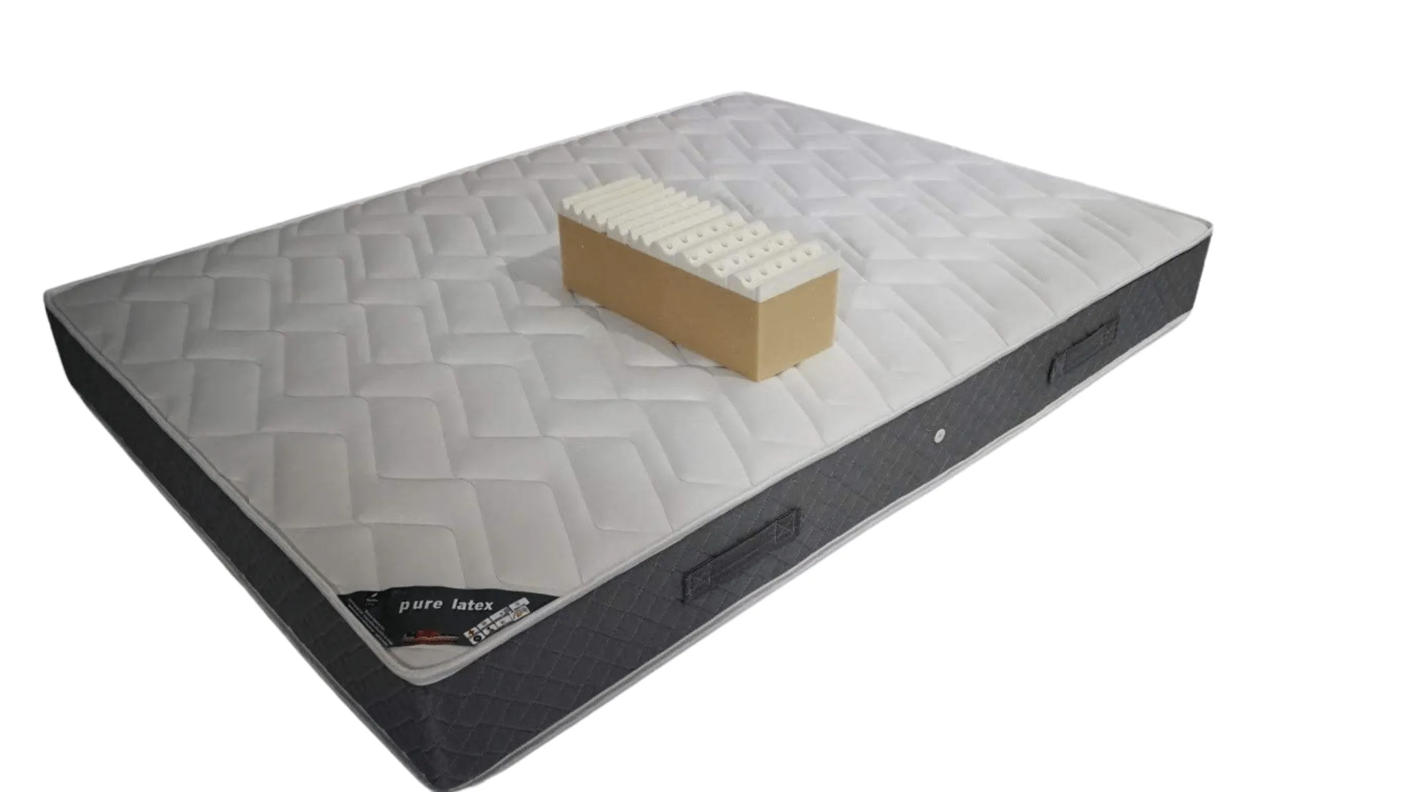 matelas face de contact latex 75 Kg-m3 Mousse 35 Kg-m3 HR 140x190 cm epaisseur 22 cm Accueil Moelleux Soutien Ferme - 7 Zones de Con-0