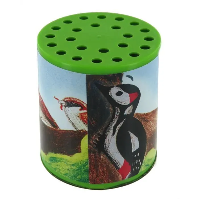 Boîte à meuh ou boîte à oiseau pour entendre le chant mécanique d'un oiseau avec étiquette d'oiseaux amoureux sur une branche-2