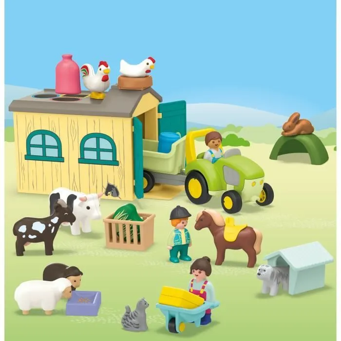 PLAYMOBIL Junior 71656 Ferme tracteur et animaux, personnages, Pour bébé et enfant, Dès 18 mois-1