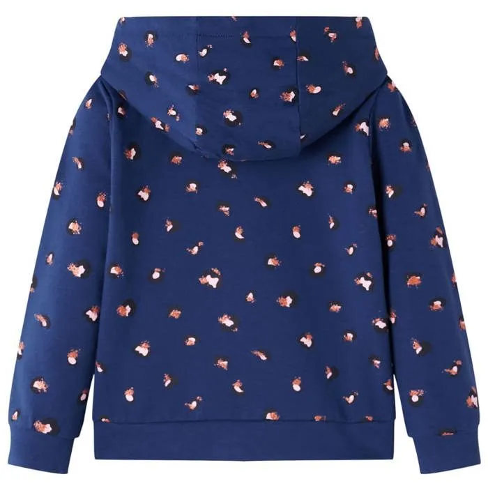 Sweatshirt à capuche pour enfants bleu marine 5 dimensions disponibles-1