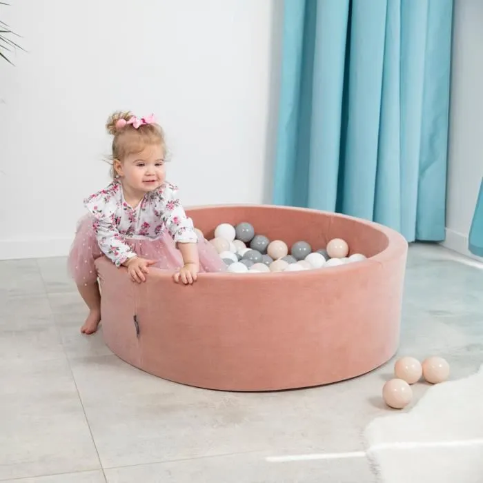 Lot de 200 balles colorées pour piscine enfant KiddyMoon - beige pastel/saumon/brun-1