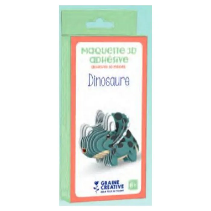 Maquette 3D - Bois - Dino - Carton coloré - Plusieurs pièces - Mixte - 6 ans et plus-1