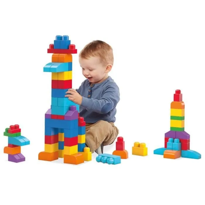 Jeu de blocs de construction - Non spécifié - 60 pièces - Coloré - Pour enfants de 1 à 5 ans - Plastique-0