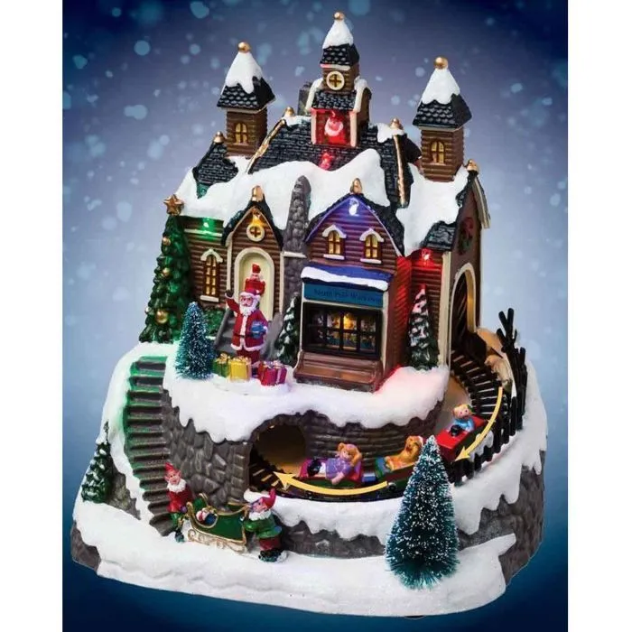 Village de noël - Atelier et train - Décoration-0