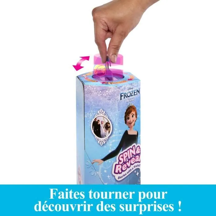Spin & Reveal La Reine des Neiges-Anna- Mattel Poupée Surprise Disney HXD27-6