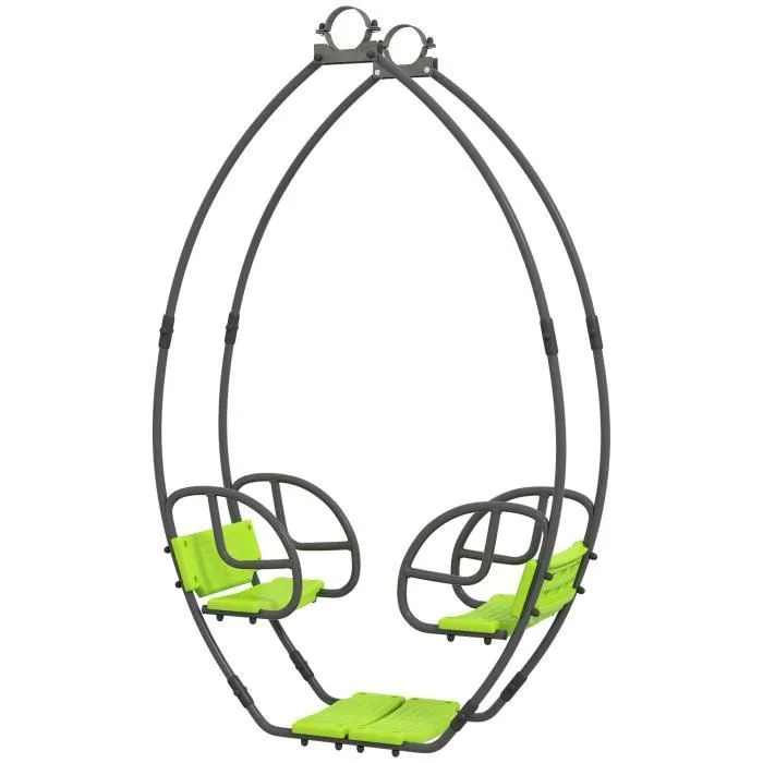Outsunny - Balançoire pour enfants - Métal - 110.5x40.5x180cm - Vert-0