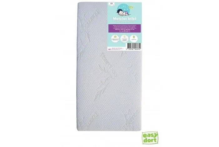 KIT PRATIQUE BEBE | Matelas 50x100 100% Bambou Lit Bébé Vintage + 2 Alèses Coton blanc | Certifié Oeko-Tex | Fabrication France UE-1
