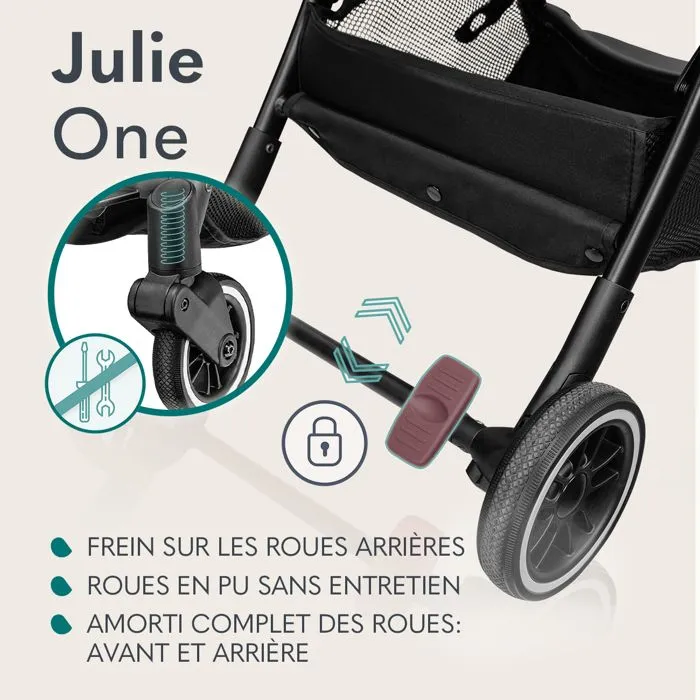 Poussette canne compacte LIONELO Julie One - Jusuq'à 22 Kg - Légère & pliable - Accessoires - Noir-3