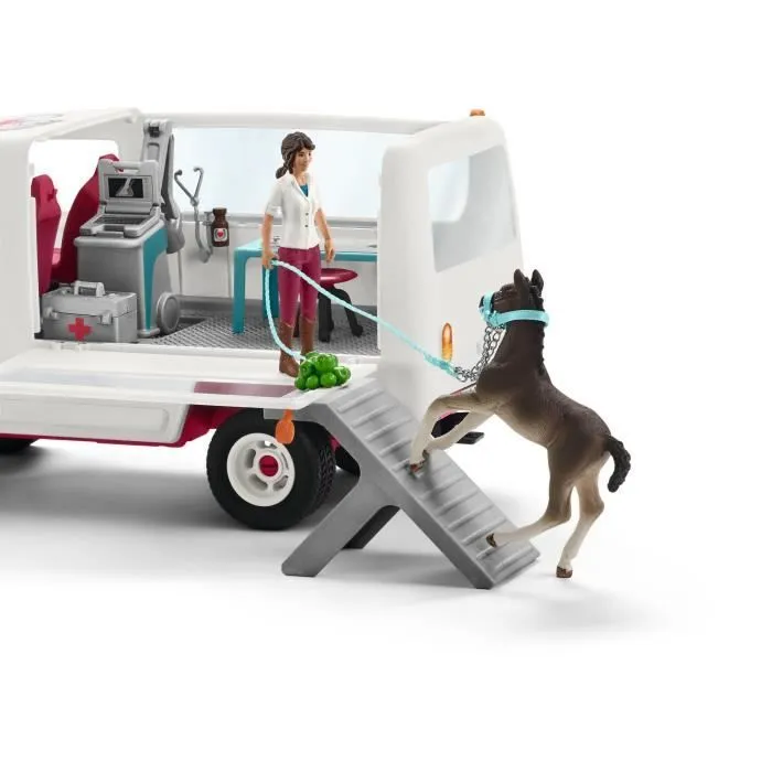 Vétérinaire Mobile, coffret de jeu avec 1 personnage, 1 Poulain Hanovrien schleich, Schleich 42439 Horse Club, Dès 5 ans-3