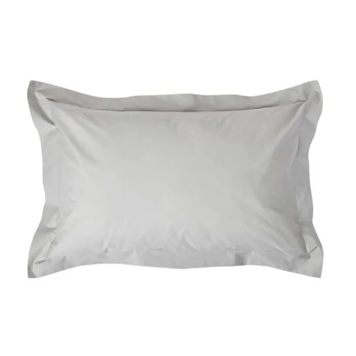 Taie d'oreiller - HOMESCAPES - Coton égyptien 200 fils - Gris argenté - 50 x 75 cm-0