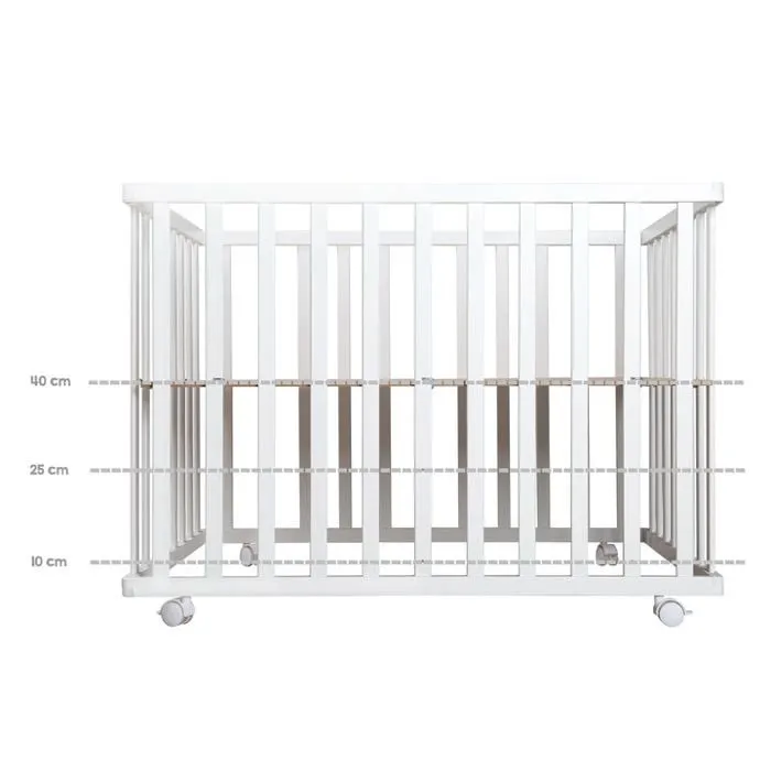 ROBA Parc Bébé Carré "roba Style" + Tapis de Parc + Tour de Lit - Gris-3