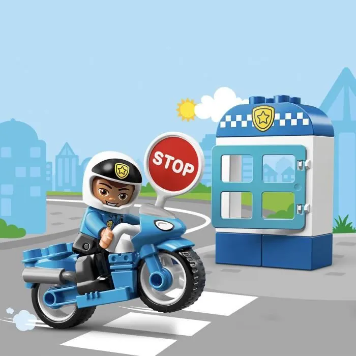 LEGO® 10900 DUPLO Town La Moto de Police Jeu de Construction, avec Figurine de Policier, Jouet Enfant de 2 ans et plus-1