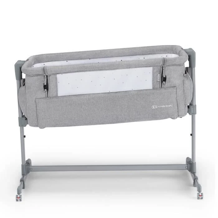 KINDERKRAFT Nest Up - Lit bébé cododo - Hauteur réglable - Pieds réglables - Sac de Transport inclus - Gris claire-2