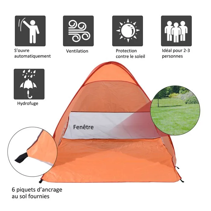 Outsunny - tente - Tissus - 200x150x119cm - Orange-5