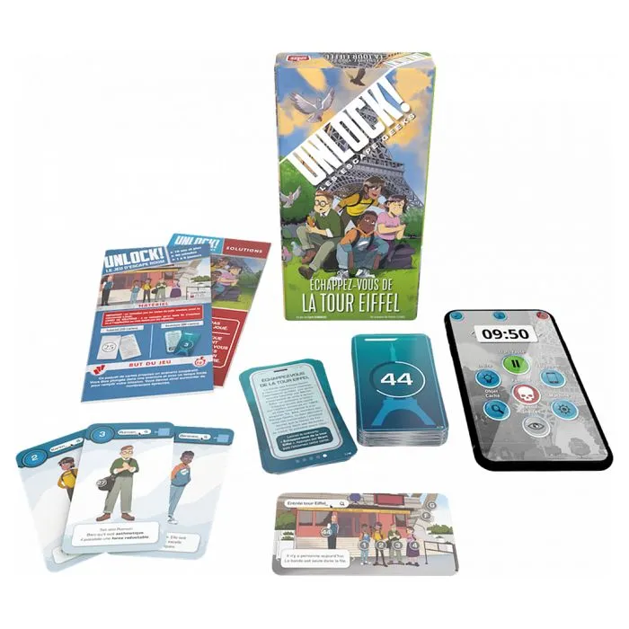 Jeu de société - Unlock! - Escape Geeks : La Tour Eiffel - 60 cartes - 1 à 6 joueurs - 10 ans et plus-1