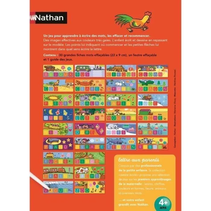 Jeu d'écriture NATHAN La Petite Ecole - J'écris les Mots - Apprentissage progressif - Dès 4 ans-2