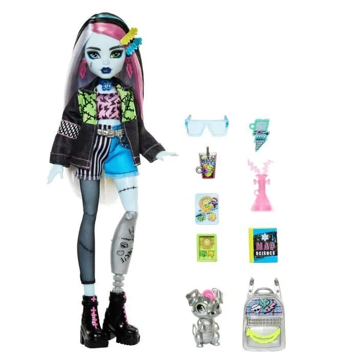Monster High-Poupée Frankie Stein-Poupée avec animal et accessoires HXH73-5