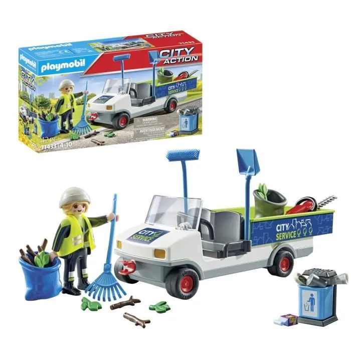 PLAYMOBIL 71433 Agent entretien avec véhicule électrique - City Action - Dès 4 ans-2