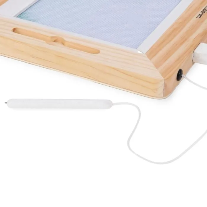 Ardoise Magique Bois Enfant +3 Mamabrum, Poignée, Effaçable, 3 Tampons et Crayon d'écriture adapté, Stimule Créativité & Dextérité-5