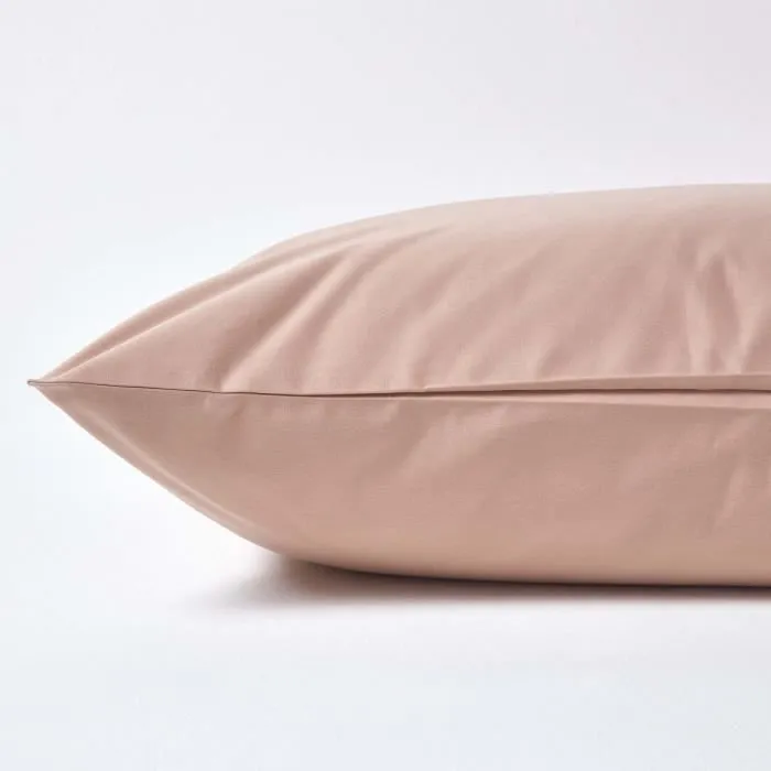 Taie d'oreiller 80x80 cm 100% satin de coton égyptien 1000 fils coloris Beige taupe-1