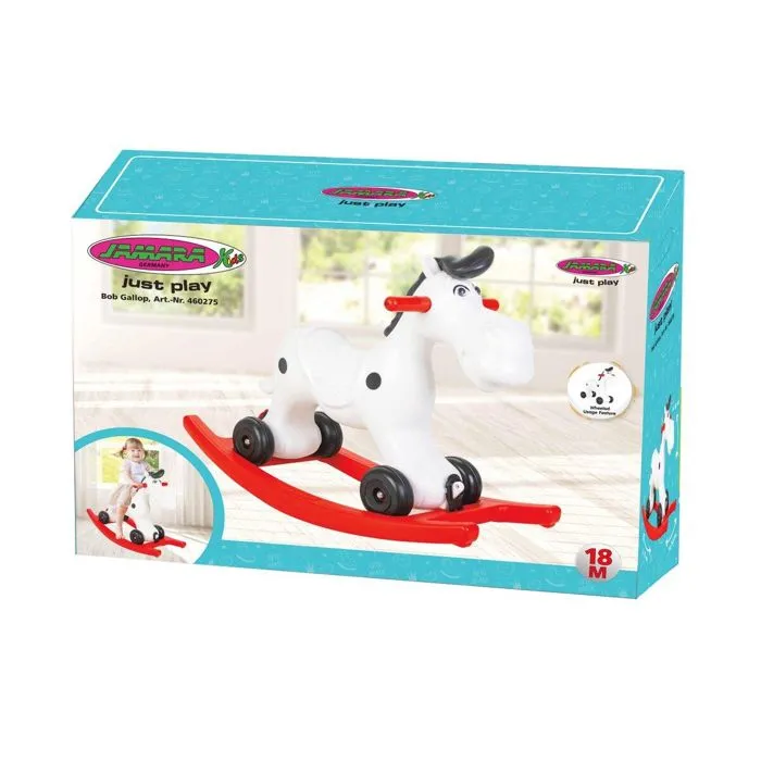 Cheval à bascule en plastique Bob Gallop - JAMARA - Rouge et blanc - Pour enfants de 1 à 3 ans-2